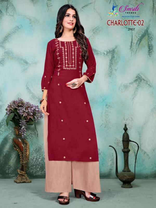 Smriti Trendz Charlotte 2 Rayon Kurti With Plazzo